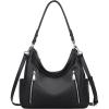 Over Earth Genuine Leather Purses and Handbags for Women Hobo Shoulder Bag Ladies Crossbody Bags Medium(01-black)